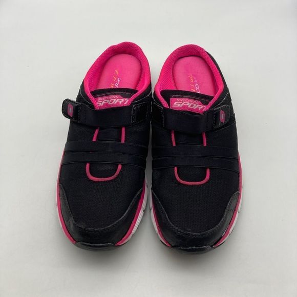 Skechers Shoes - Skechers Women’s Memory Foam Black/Pink Slip On Mules Size 7